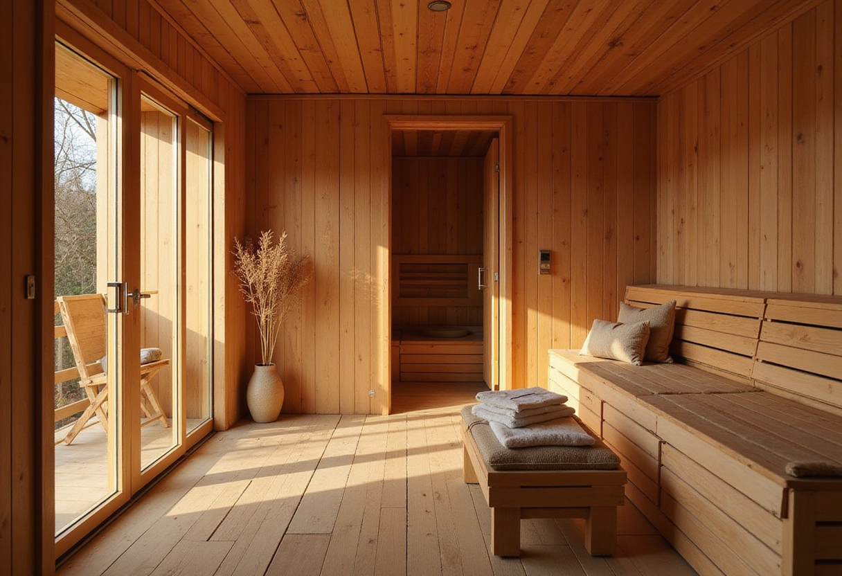 Rare Collectiv surrounds Norwegian sauna with timber ribs that "evoke the hull of a ship"